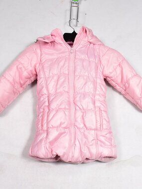 Real Love Girls Puffer Coat Pink Hooded Size 5/6